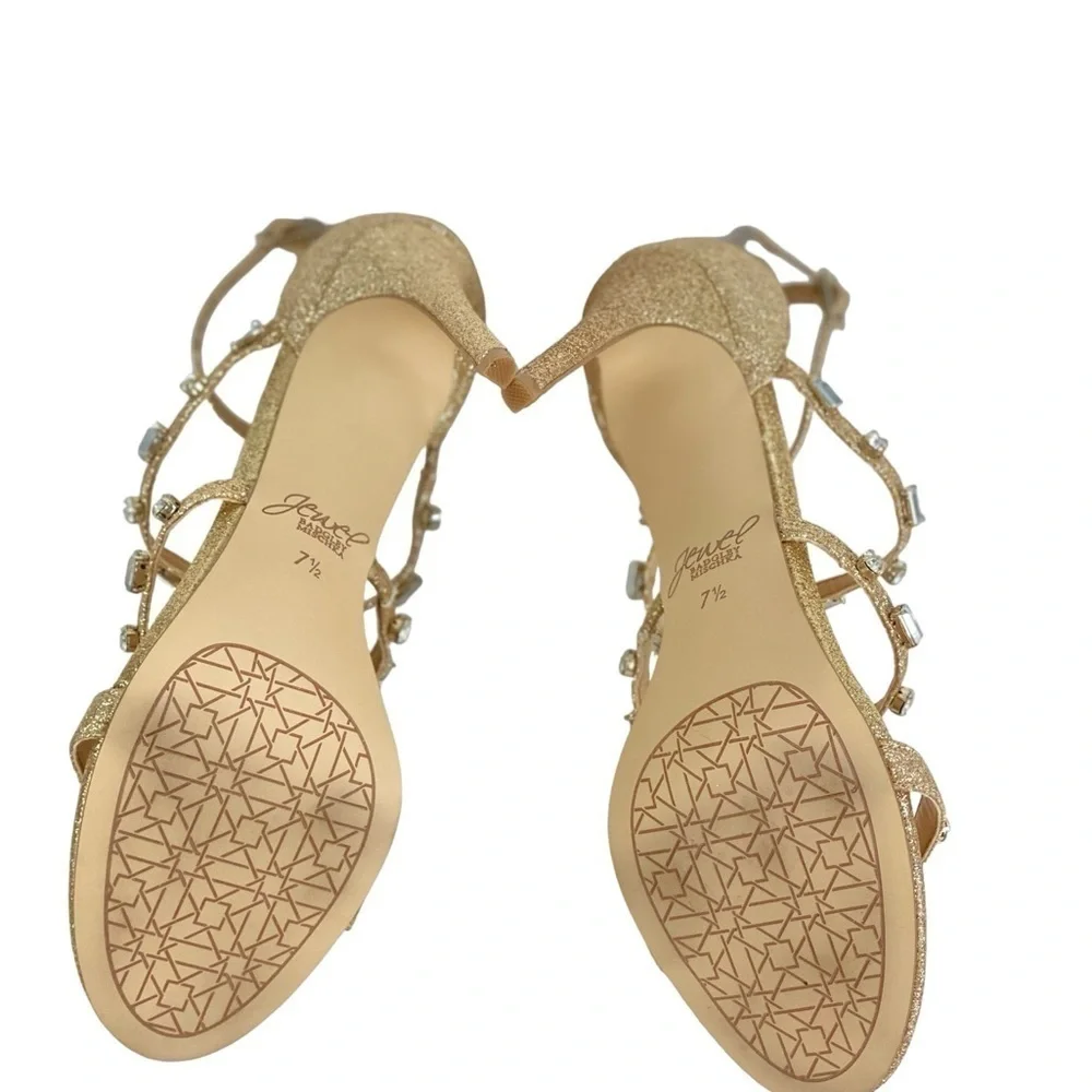 Badgley Mischka Gold Strappy Stiletto size 7.5